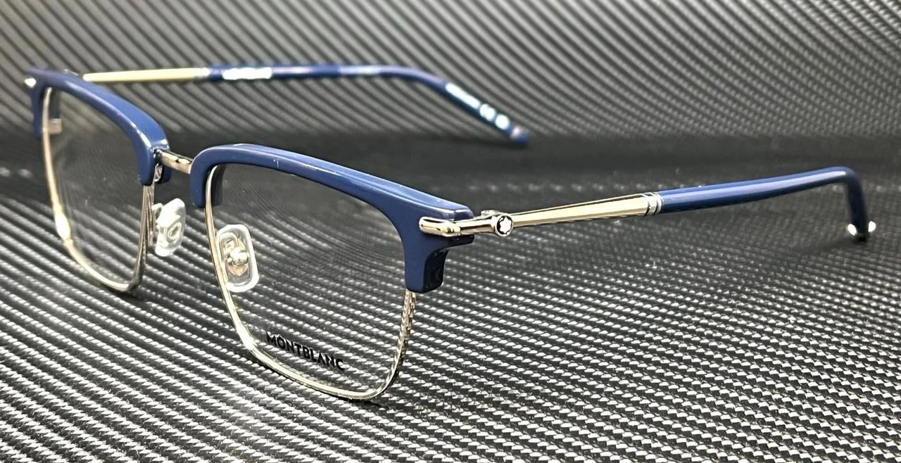 MONT BLANC MB0243O 002 Blue Silver Extra Large Men