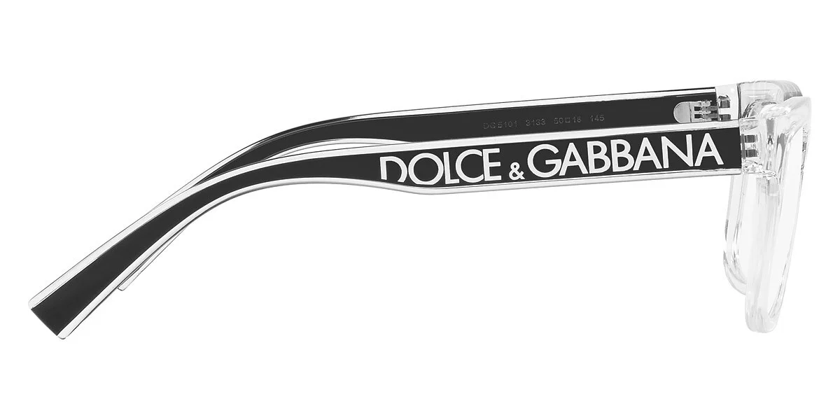 New Dolce & Gabbana Plastic Square Eyeglasses DG5101 3133 Crystal 52mm 2