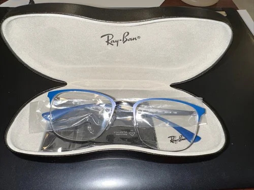 Ray-Ban RB 6421 3041 Blue Silver Square Eyeglasses Frames 52-18 140 Men Women