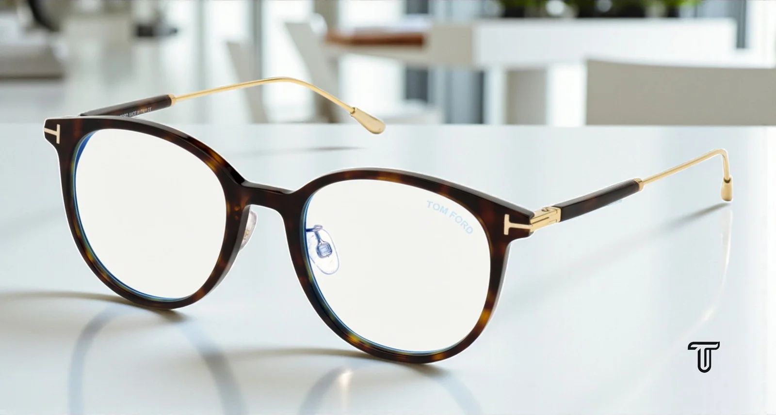 Tom Ford FT5644-D-B 052 Dark Havana Clear Lens Plastic 52 mm Men